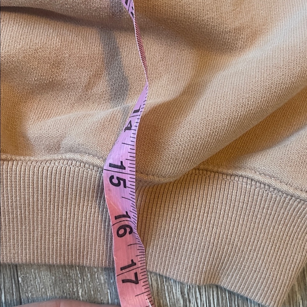 Aerie oversized Tan Cropped Sweatshirt size large loungewear comfy cozy pullover - Picture 5 of 6
